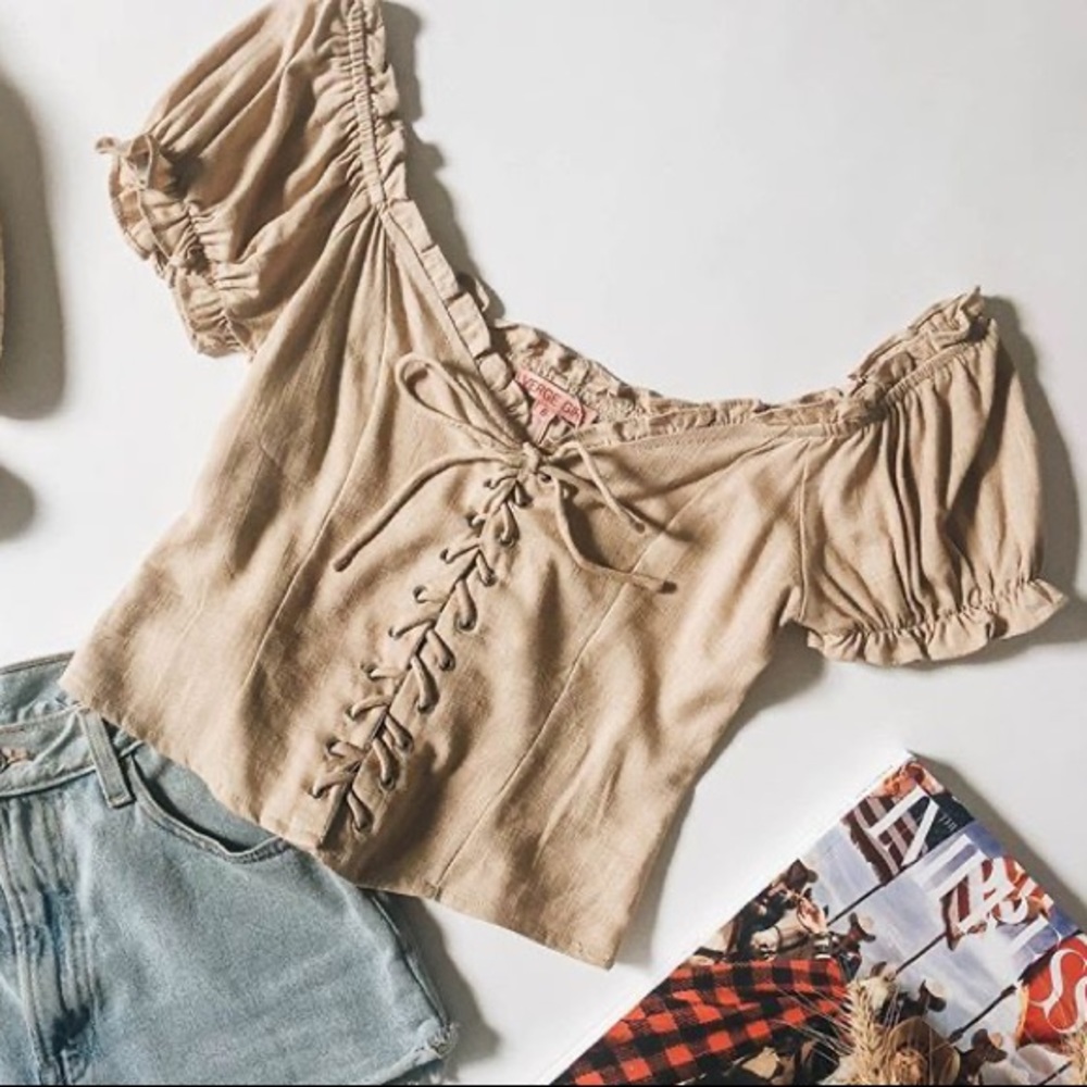 verge girl lace up top